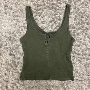 Green Button Up Tank Top